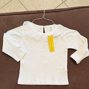 White Lace Collar Kids Top Sz 2-3 New With Tag